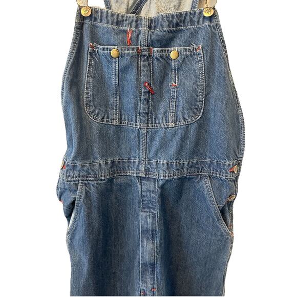 Skyline Wears Men's Size 32x32 Blue Denim Bib Overalls Dark Wash Wide Leg Fashio - Picture 5 of 16